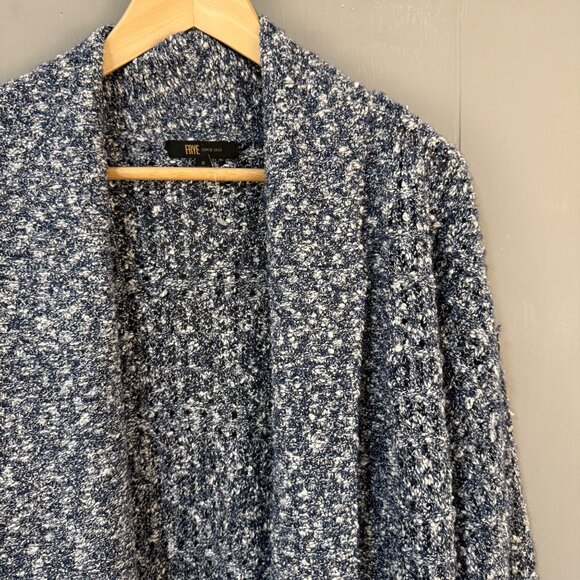NWT FRYE Women’s Marled Knit Open Cardigan Oversized Sweater Dress Blue Size S - Picture 2 of 6